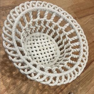 White Intricate Openwork Basket